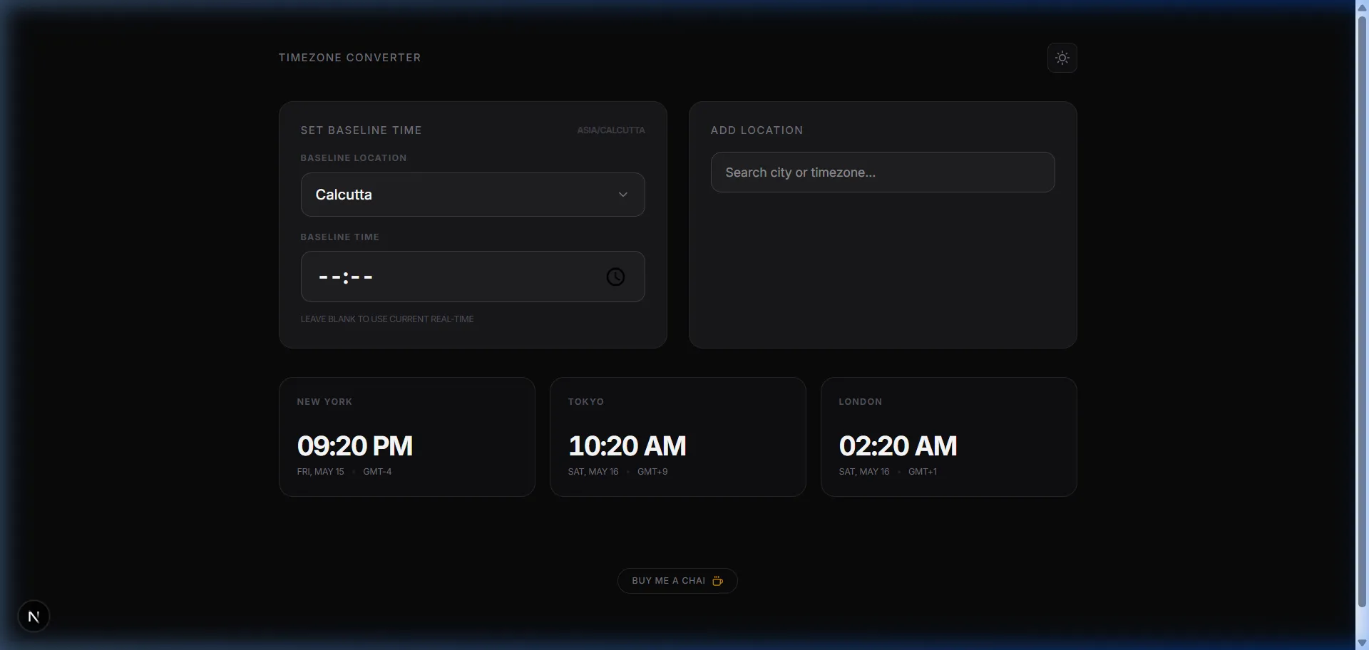 Preview of Timezone Converter